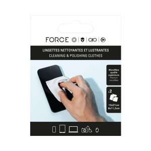 Force Glass - Pack Lingettes Microfibre Grande + Petite Grises