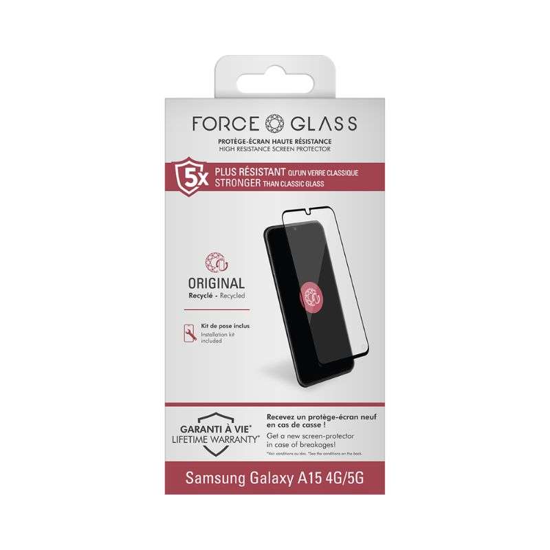 Verre organique Original 2.5D Galaxy A15 4G/5G - Force Glass