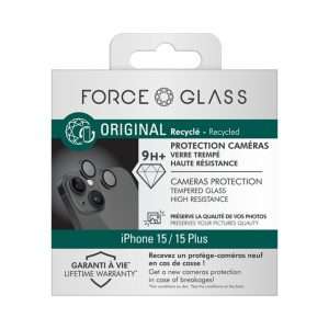 Force Glass - Protège-caméra iPhone 15/15+/14/14+ x2