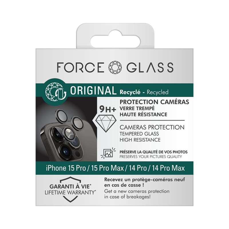Force Glass - Protège-caméra iPhone 15 Pro Max/14 Pro Max