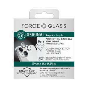 Force Glass - Protège-caméra iPhone 15/15+/14/14+ x2