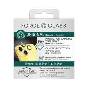 Force Glass - Protège-caméra iPhone 15/15+/14/14+ x2 Or