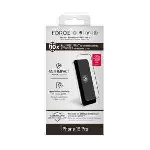 Verre trempé Anti-Impact 3D iPhone 15 Pro- Force Glass