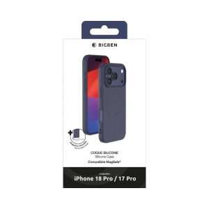Bigben Coque iPhone 18 Pro/17 Pro Silicone Bleue