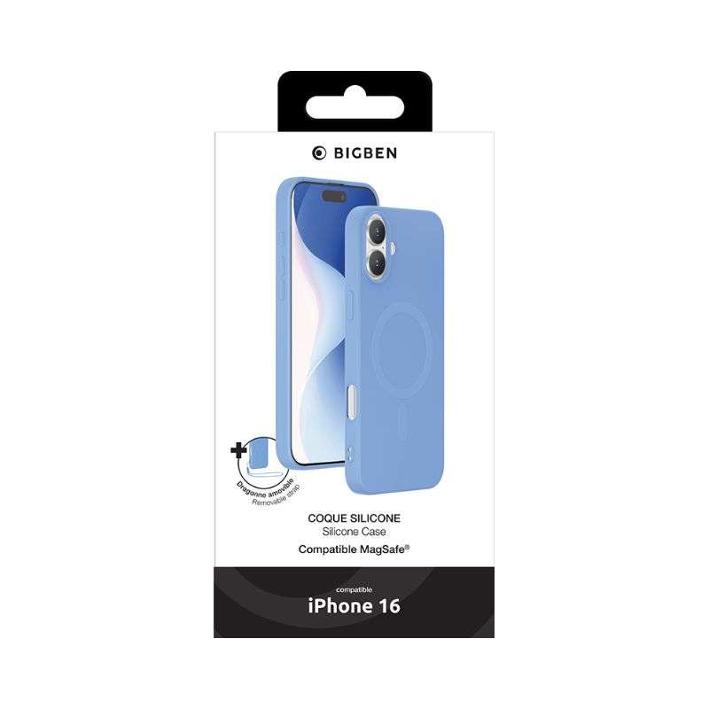Bigben Coque iPhone 16 Silicone Outremer