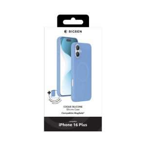 Bigben Coque iPhone 16 Plus Silicone Bleue