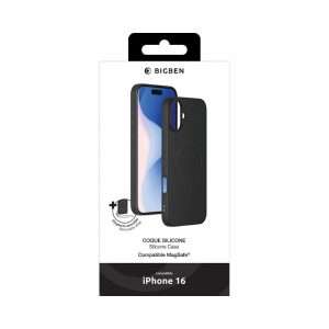 Bigben Coque iPhone 16 Silicone Noire