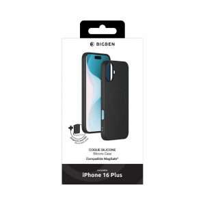 Bigben Coque iPhone 16 Plus Silicone Noire
