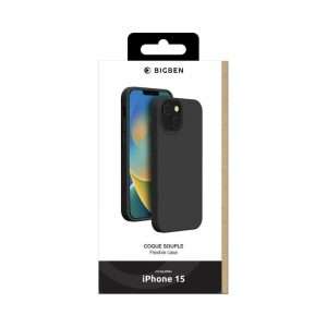 Bigben Coque iPhone 15 Silicone Noire Matte