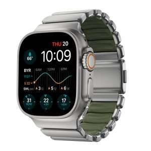 Bracelet Stratos 49mn Natural Titanium/Forest Green FKM