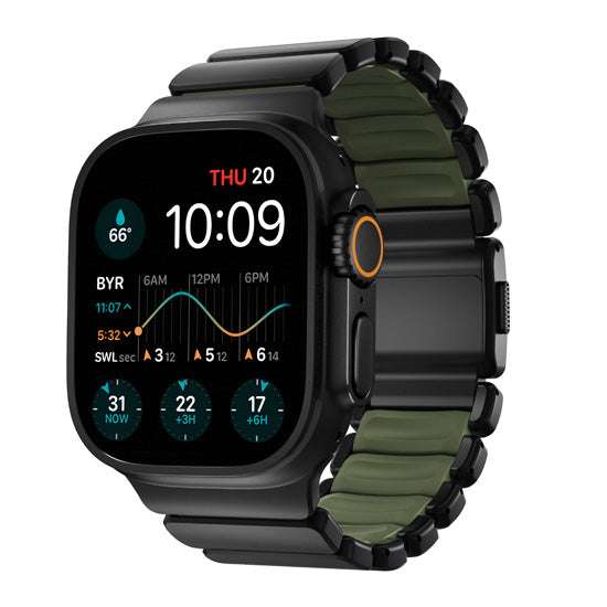 Bracelet Stratos 49mn Black Titanium/Forest Green FKM