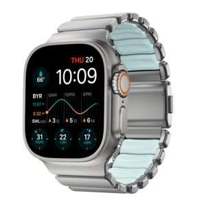 Bracelet Stratos 49mm 49mm Natural Titanium/Icy Blue Glow KFM