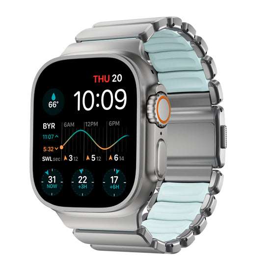 Bracelet Stratos 49mm 49mm Natural Titanium/Icy Blue Glow KFM